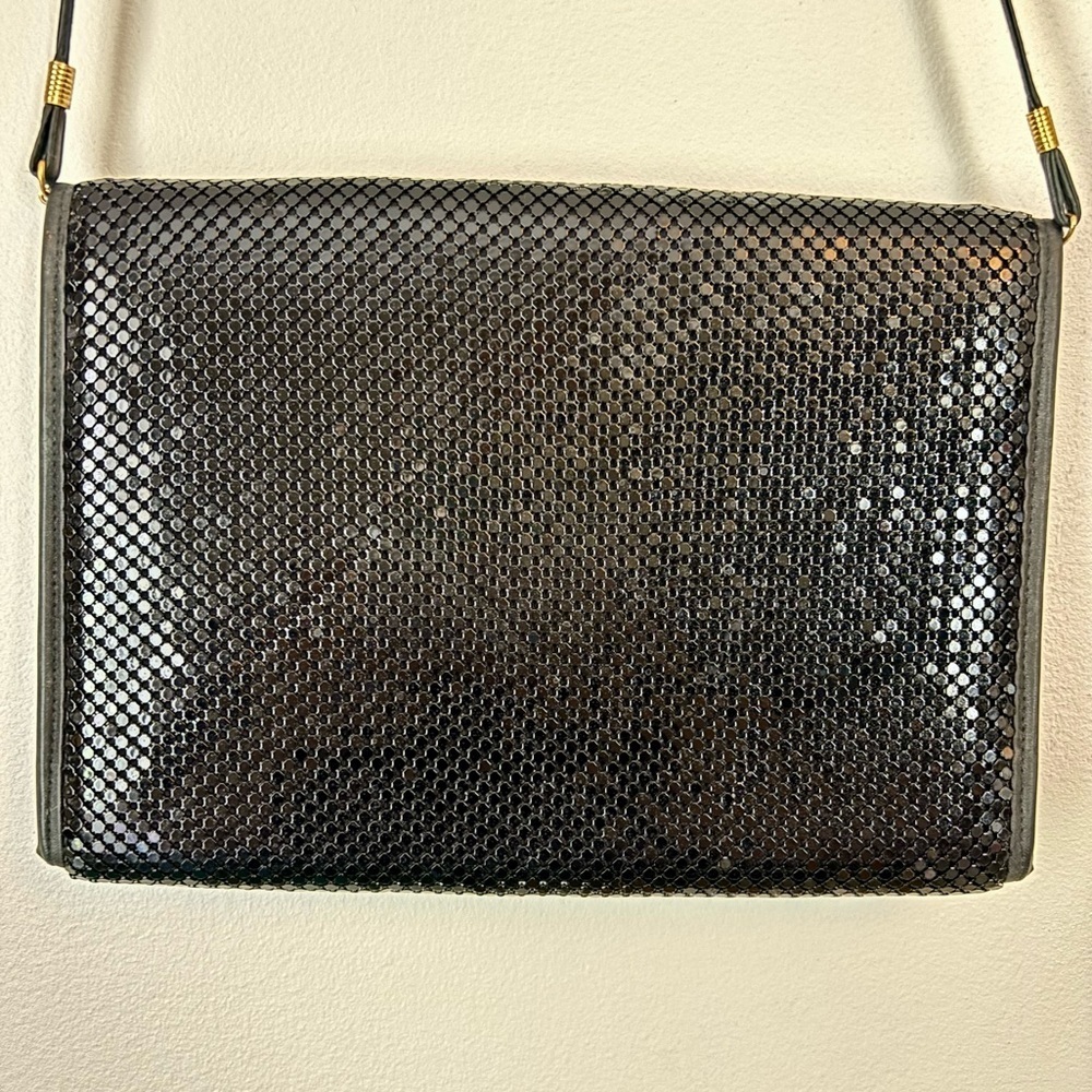 Whiting & Davis black mesh purse / clutch with removable strap - Picture 5 of 10